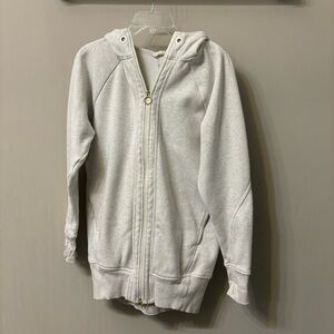 Athleta oversized full zip hooded sweatshirt women’s Small heathered cream